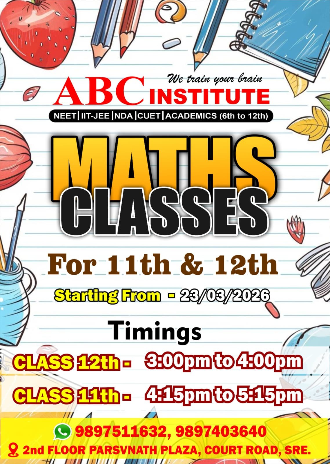 Class 11 Foundation glimpse 1